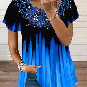 Unique short sleeve top - NEW -